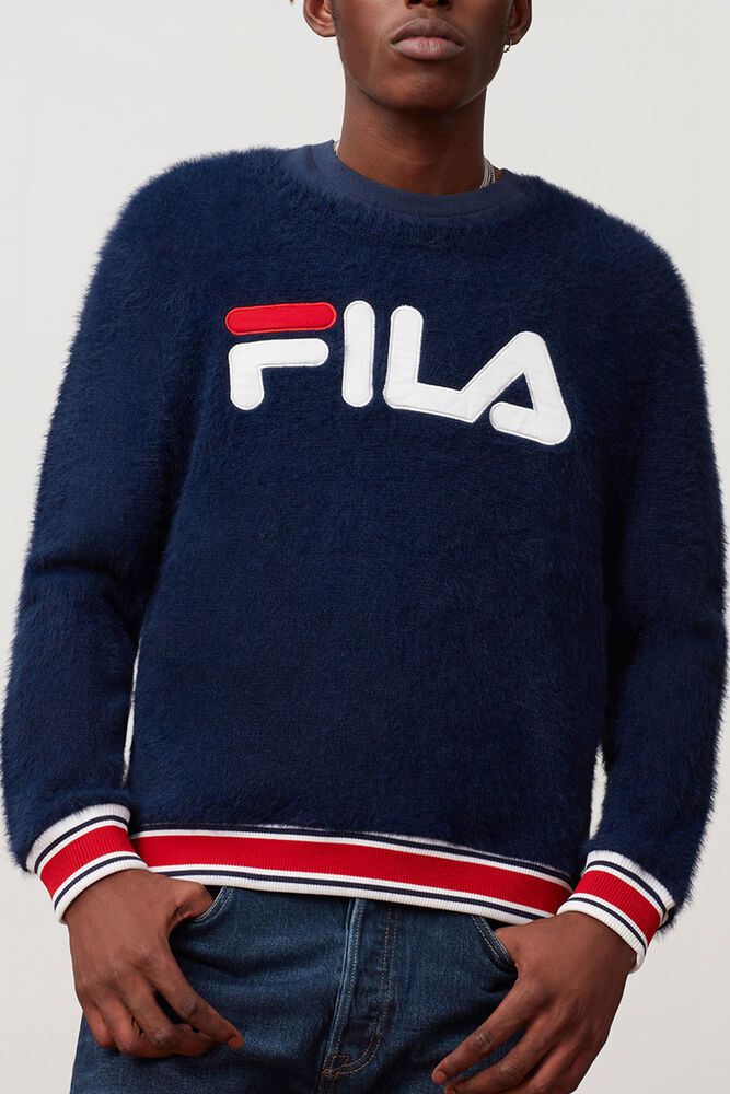 Fila Miesten Collegepaita Cash Villapaita Laivastonsininen - VJBL-65310